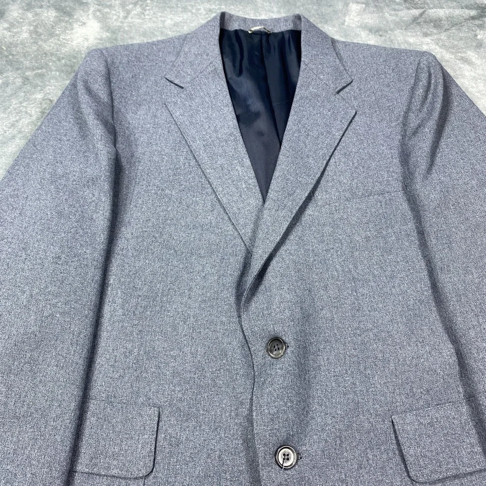 Vintage Levis Action Suit Blazer Mens 44R Gray Two Button Sport Coat Jacket 70s